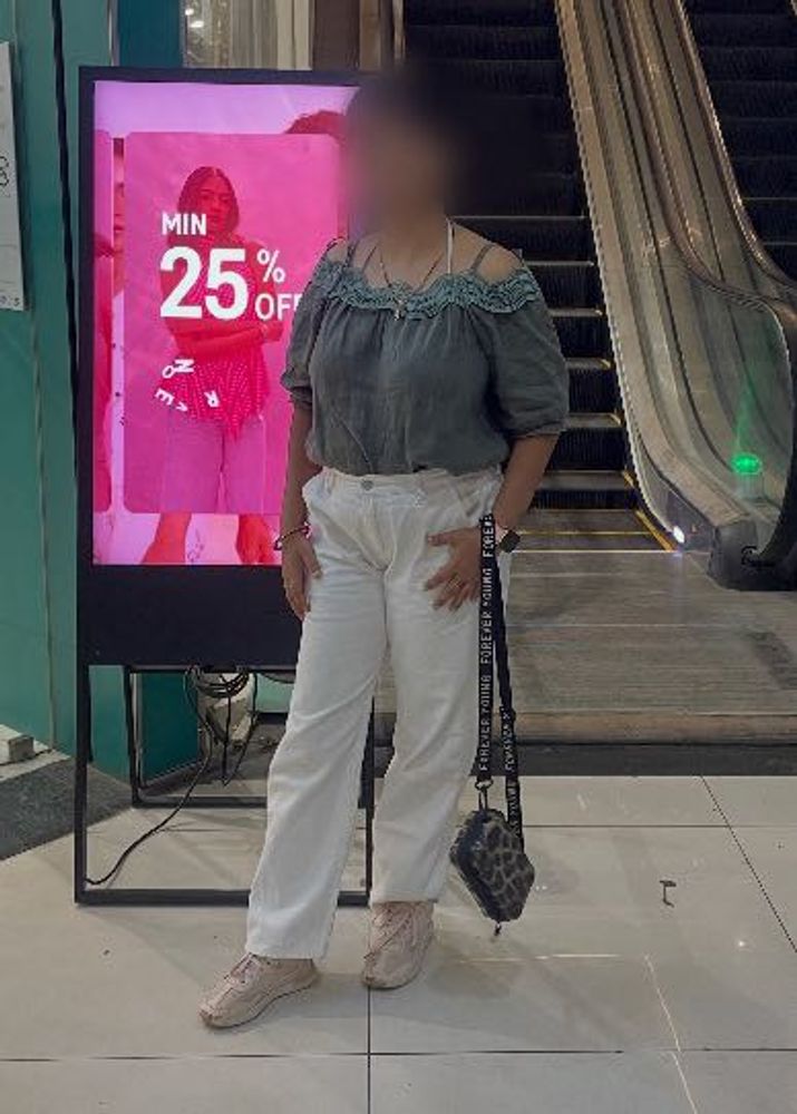 amazing top with floral neck design