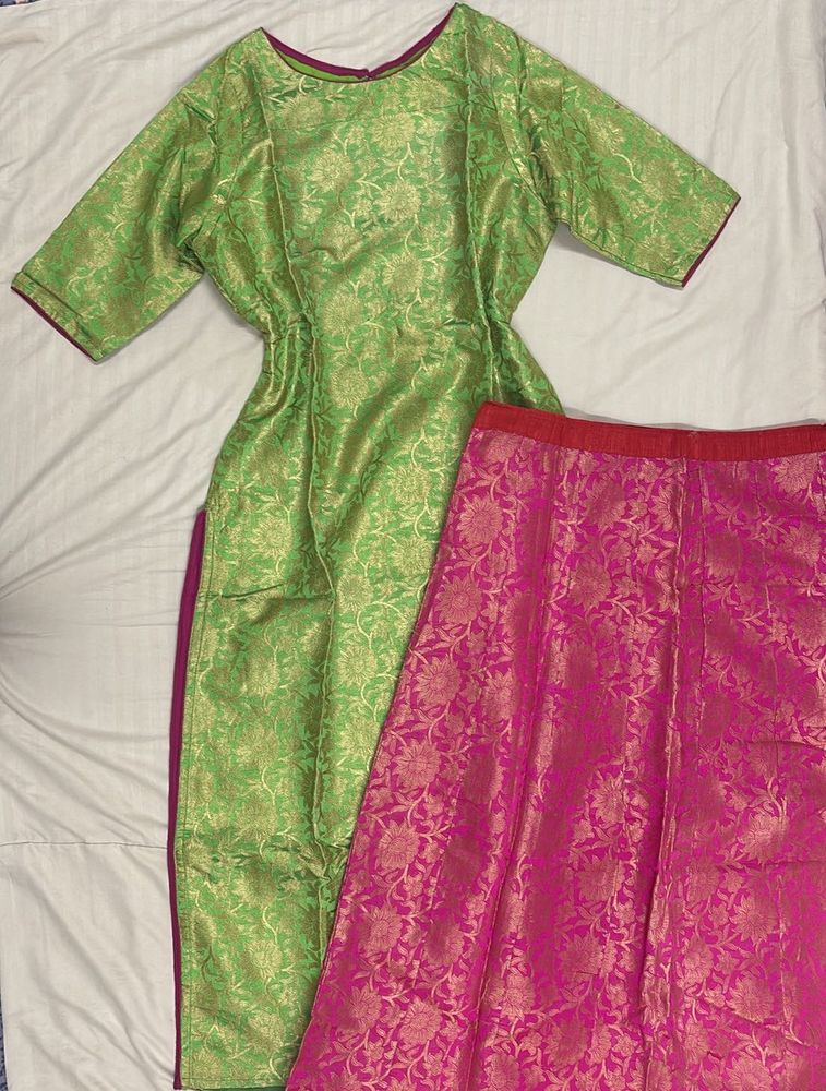 Vibrant Brocade Lehenga Choli Set