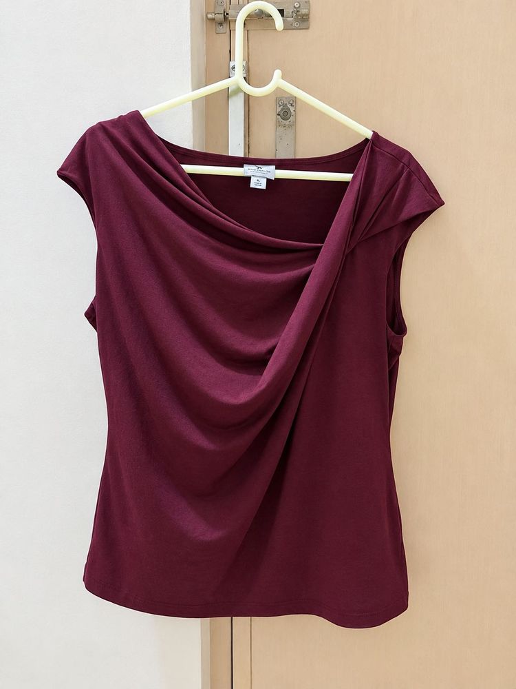 Elegant Drape Neck Sleeveless Top