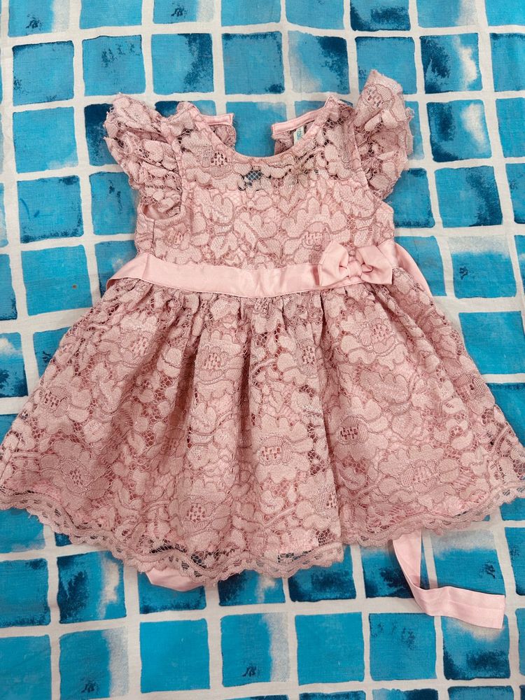 Beautiful Pink Lace Baby Dress
