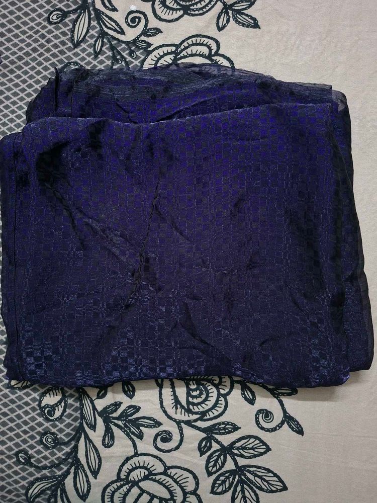 Elegant deep purple textured saree