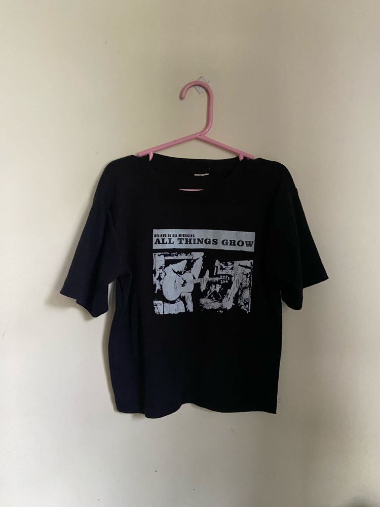 Graphic Print Black T-Shirt