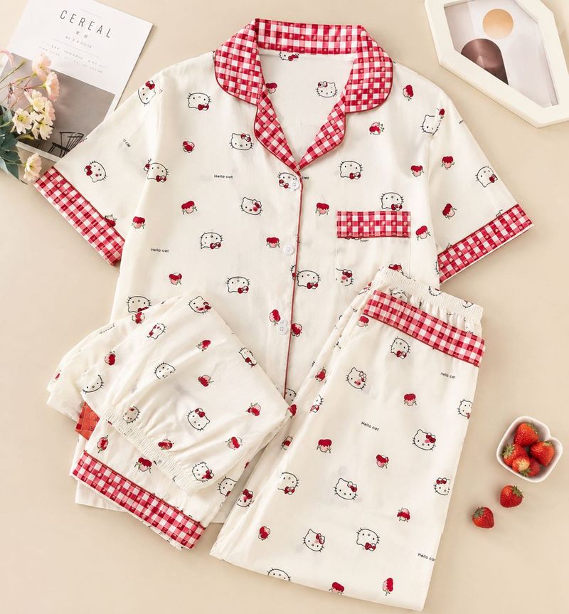 Cute Hello Kitty 3piece korean nightSet