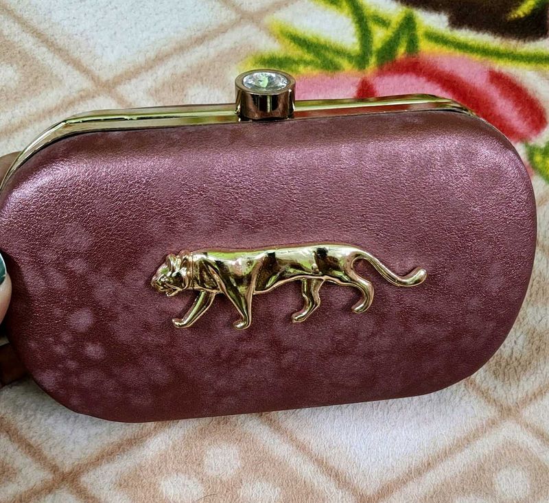 Tiger Embellished Clutch
