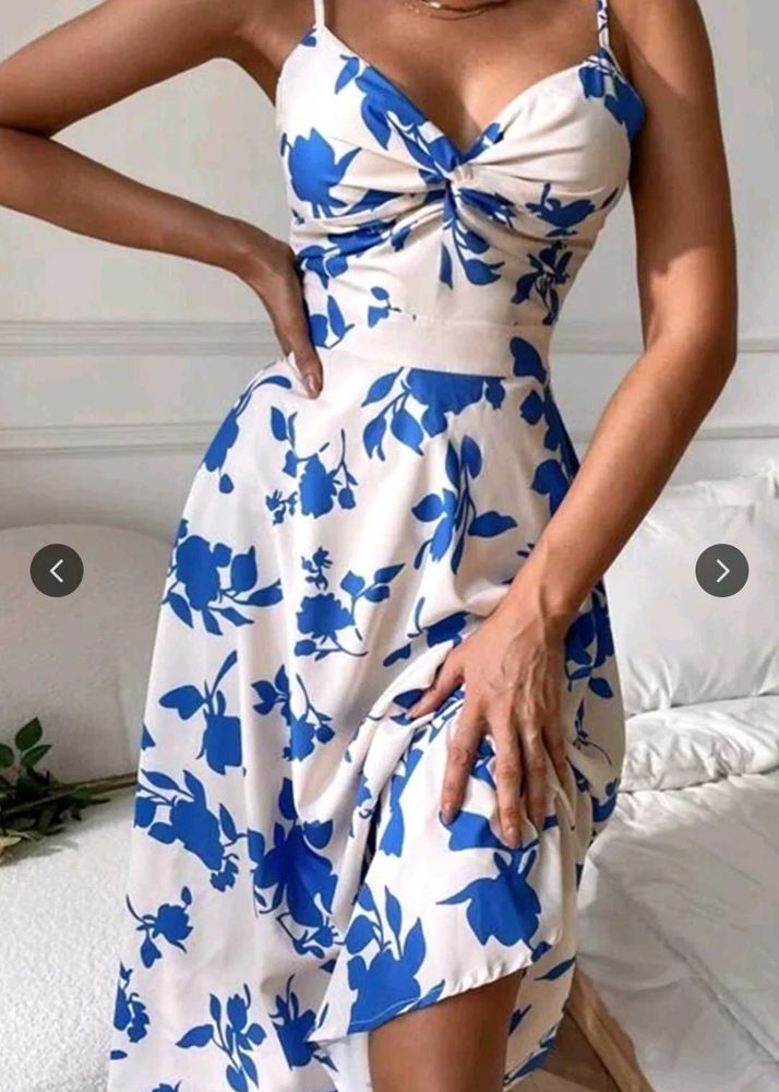 Floral Print Midi Dress, beach wear