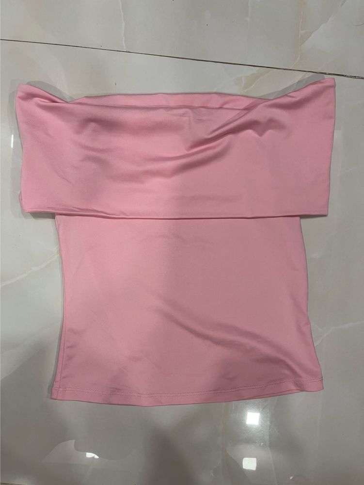 Pink Off-Shoulder Tube Top