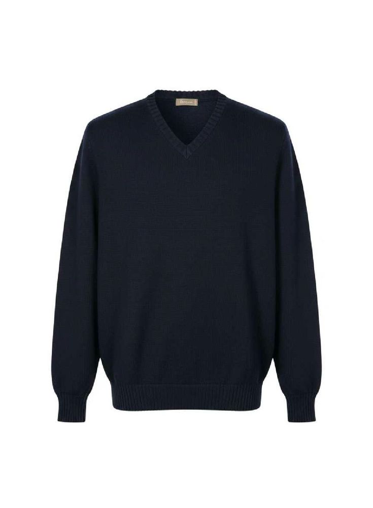 Authentic Ferrante Navy V-Neck Sweater