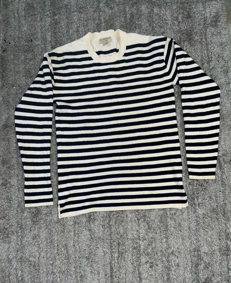 Unisex Burberry Striped Wool Long-Sleeve Sweater