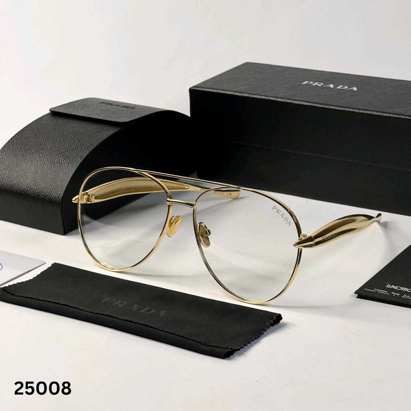 Prada Aviator Eyeglasses - Gold FRAME FOR UNISEX