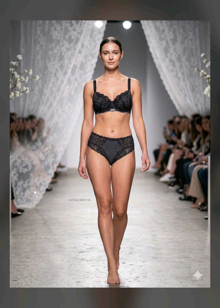 Elegant Black Lace Bra &amp; Panty Set