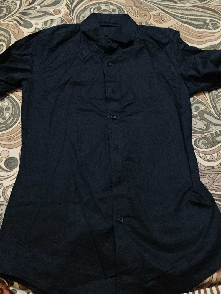 Classic Navy Blue Men's Shirt