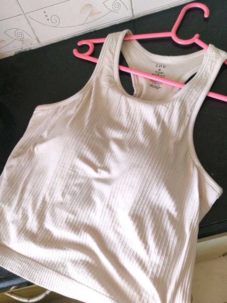 padded beige camisole/ tank top