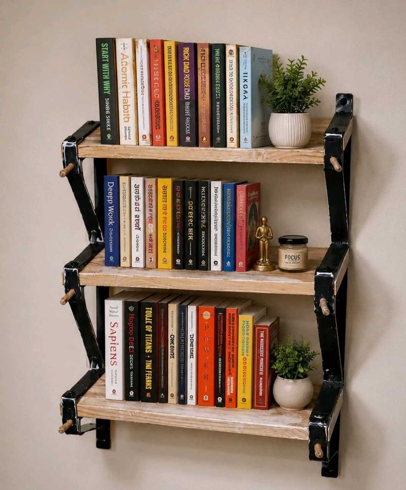 Rustic Wooden Tiered Shelf pick up 3
