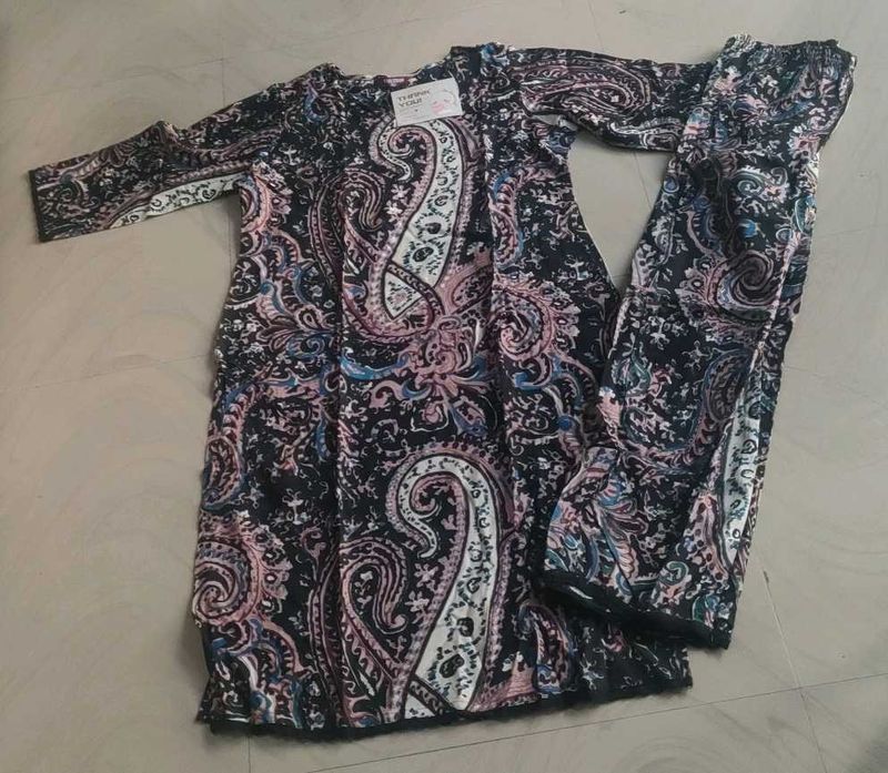 Paisley Print Kurta Set