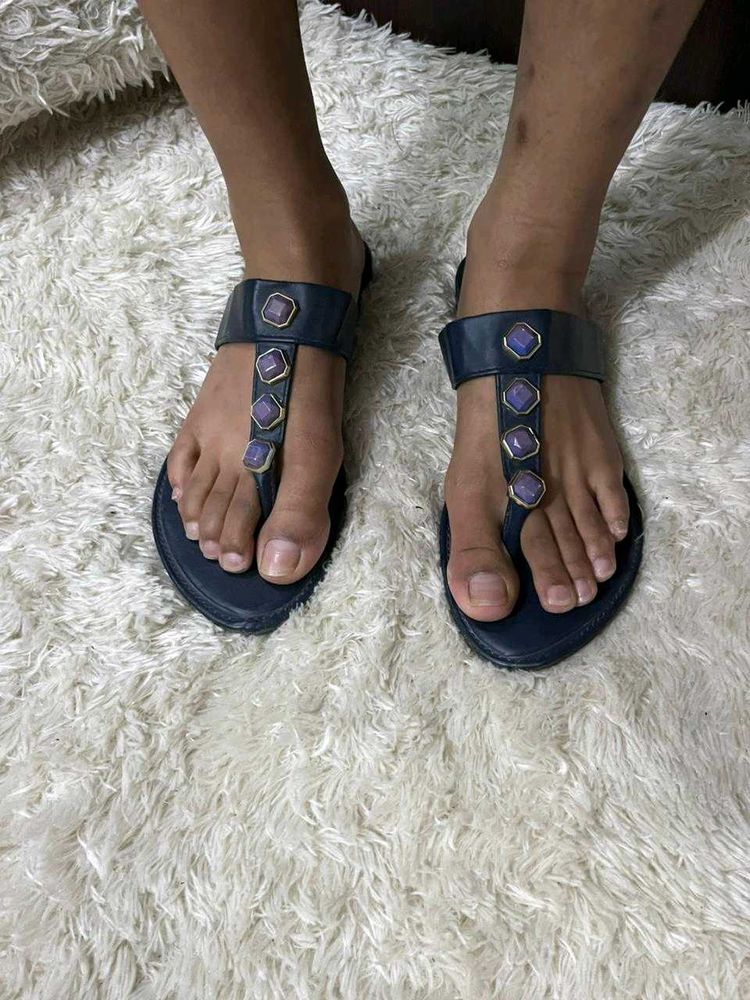 Stylish Blue Stone Sandals