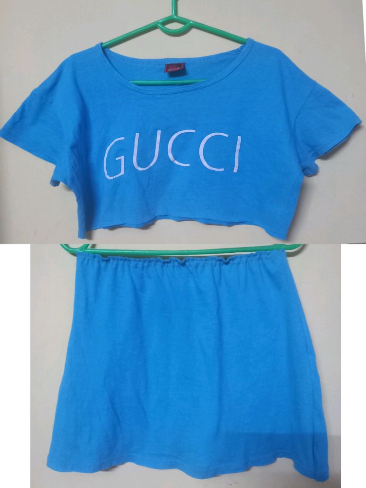 Crop Top And Skirt Set