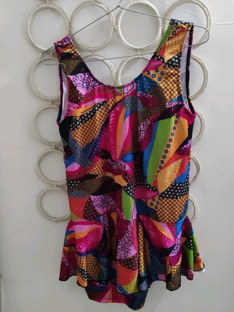 Vintage Abstract Print Swimwear