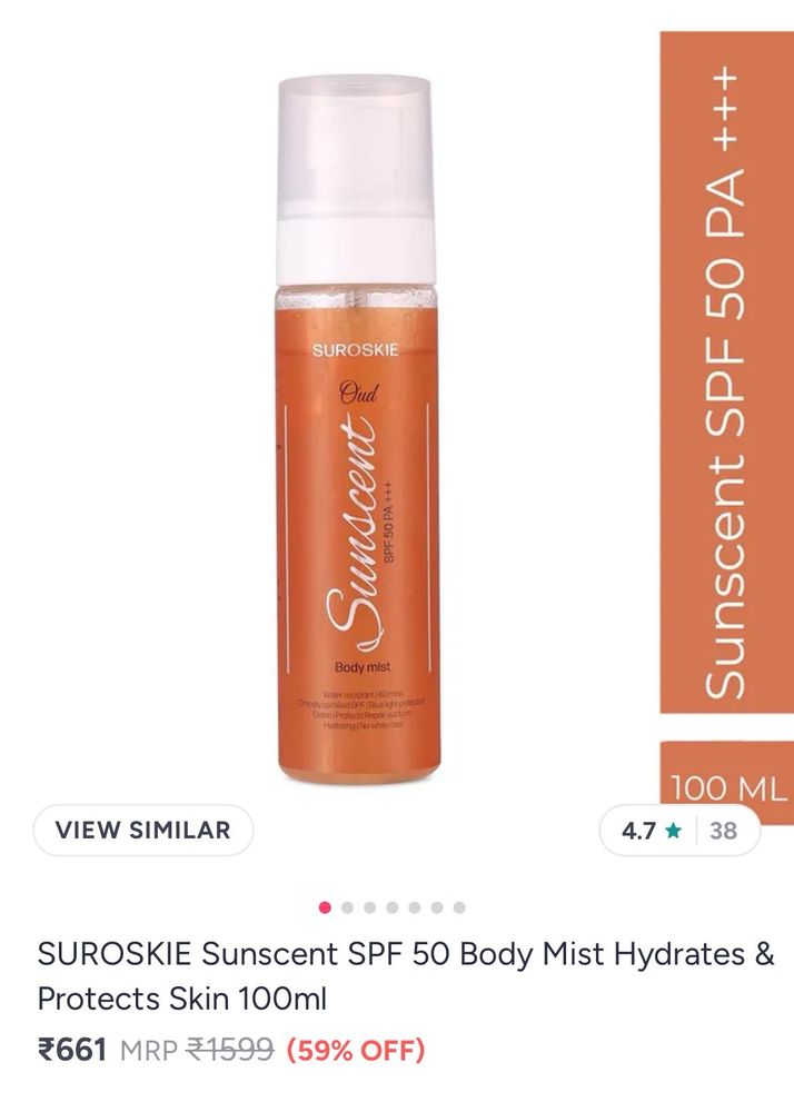 SUROSKIE Sunscent SPF 50 Body Mist