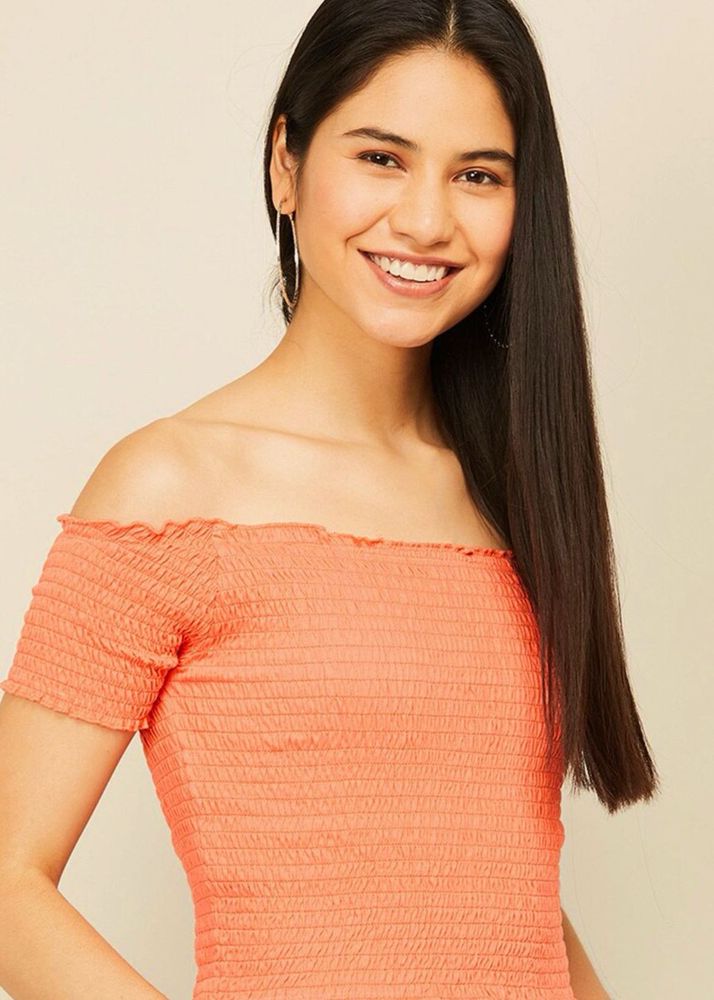 Off-Shoulder Smocked Top