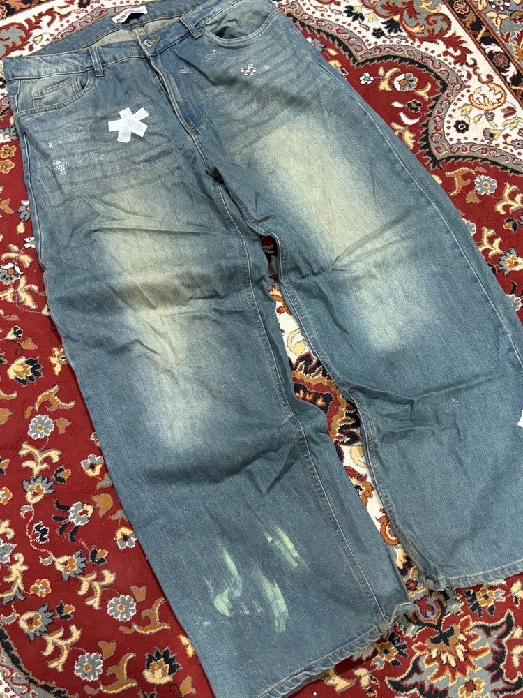 Distressed Vintage Zara Blue Unisex Denim Jeans