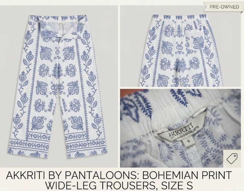 Bohemian Print Wide-Leg Trousers