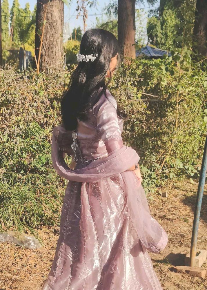 Elegant Lavender Lehenga Choli Set.