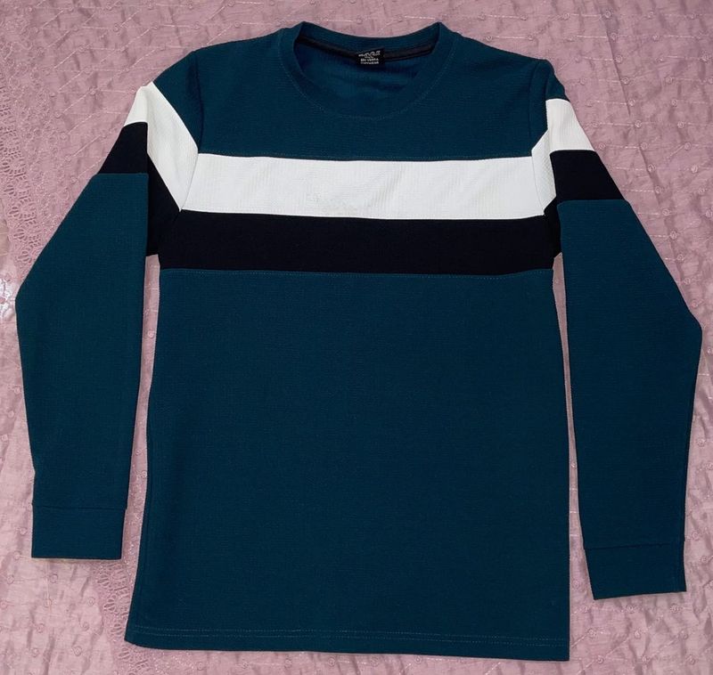 Teal Long Sleeve Striped Top