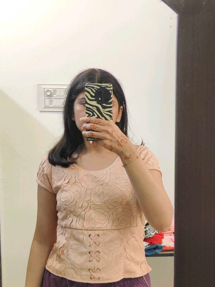 Peach Floral Top