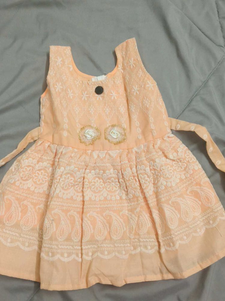 Cute Peach Baby Dress