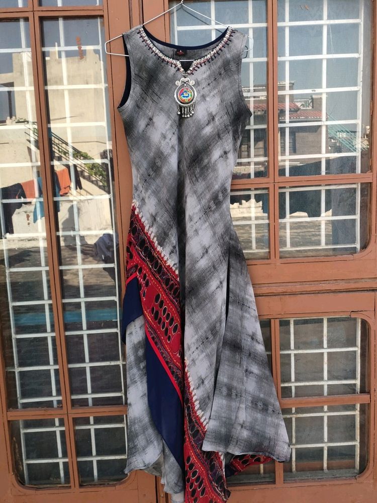 Grey Heavy Party Wear Gown