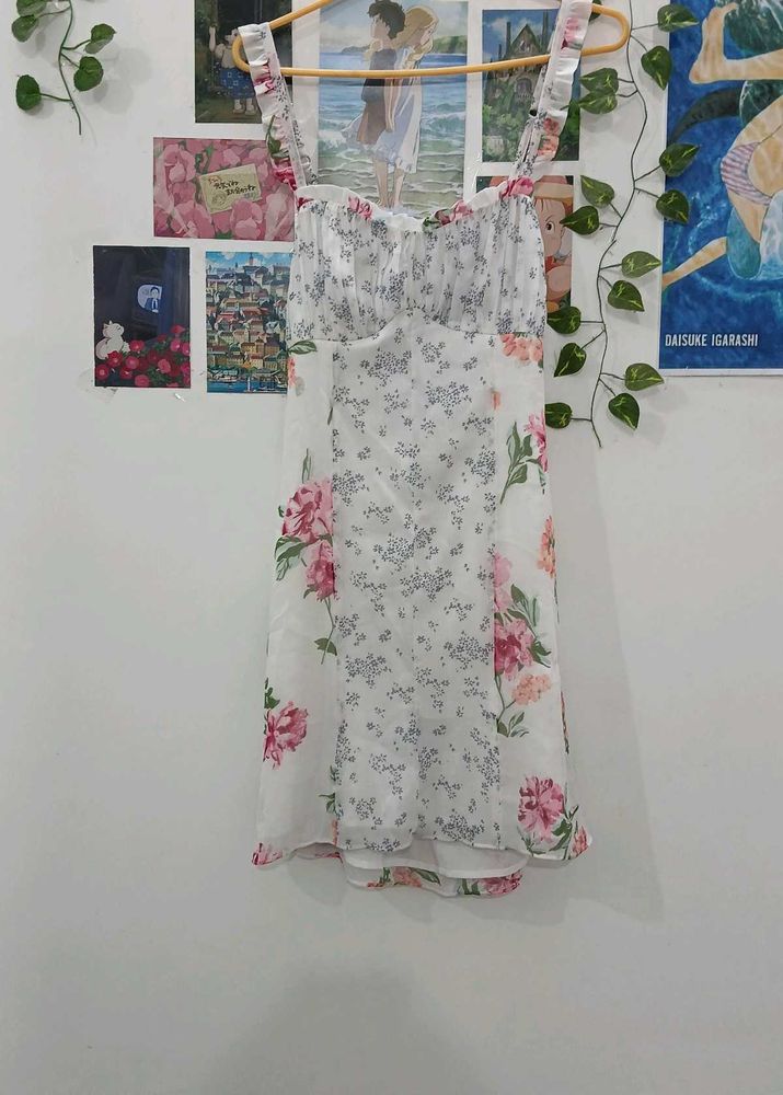 Floral Dress Backless