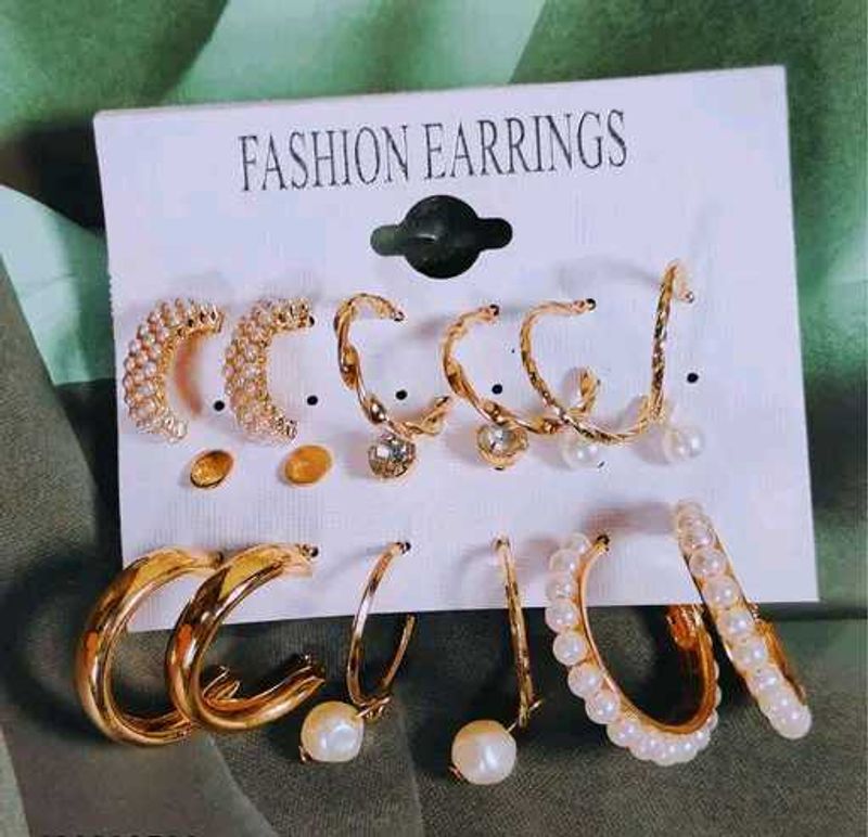 Combo set of 9 Stylish Earrings with latest design