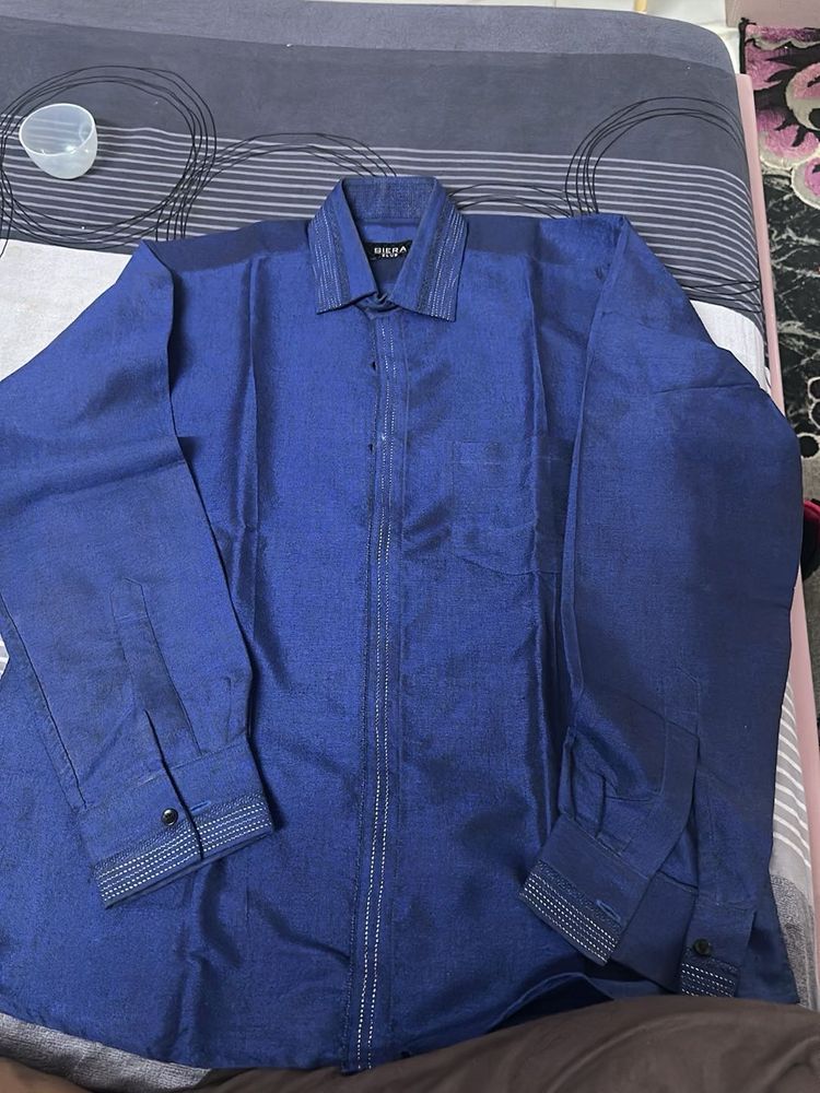 Men's Blue Long Sleeve Shirt