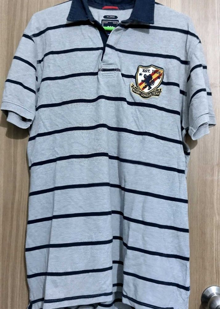 Striped Rugby Polo Shirt