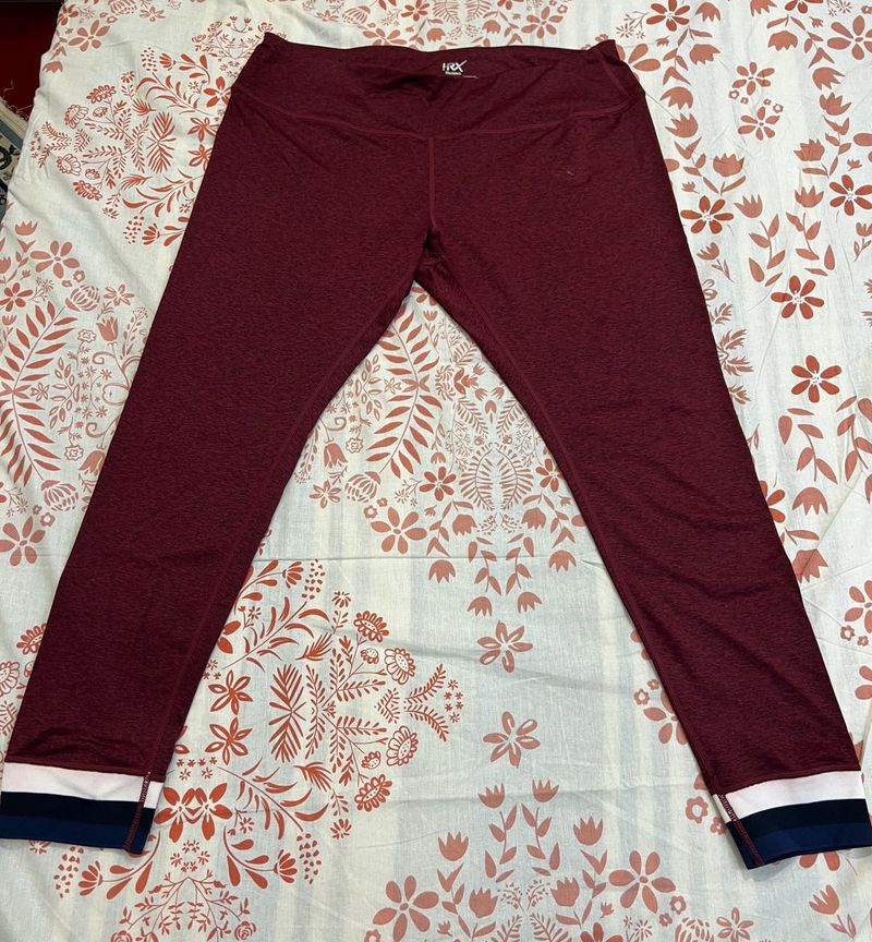 HRX Maroon Activewear Leggings