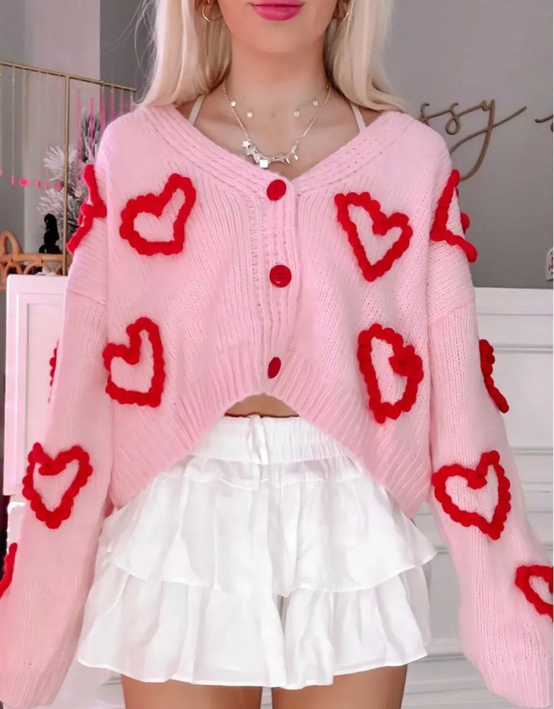Pink Heart Cardigan🎀