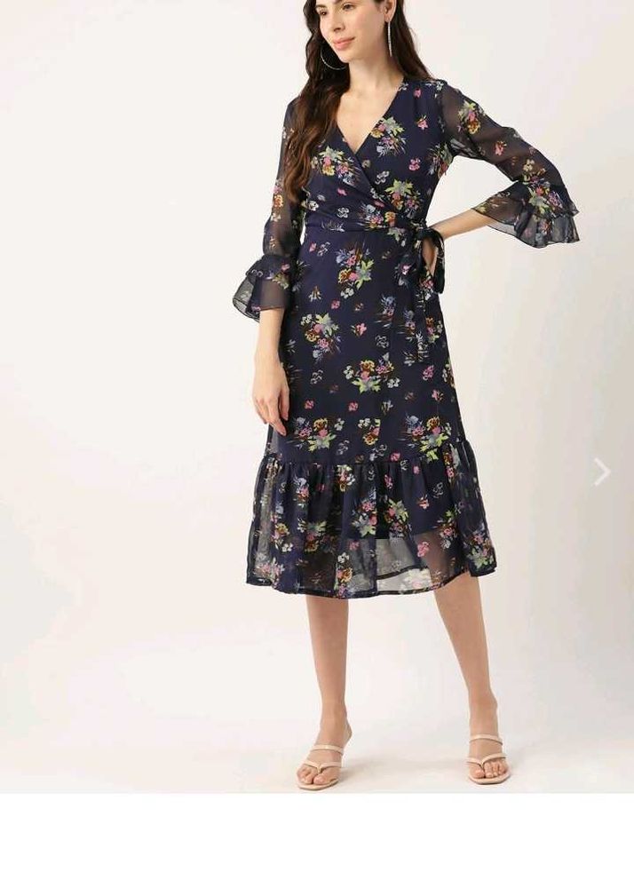 Floral Print Wrap Dress one piece