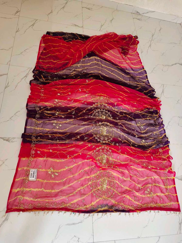 Embroidered darbari Saree