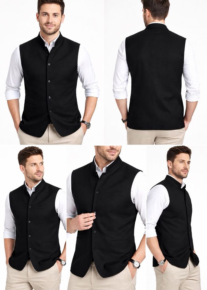 Stylish Black Nehru Jacket - Versatile &amp; Classic