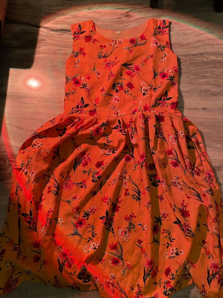 Orange Midi Dress