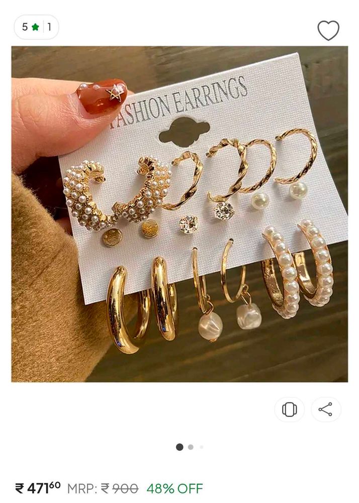 Chic Earring Set - Gold Tone Pearls