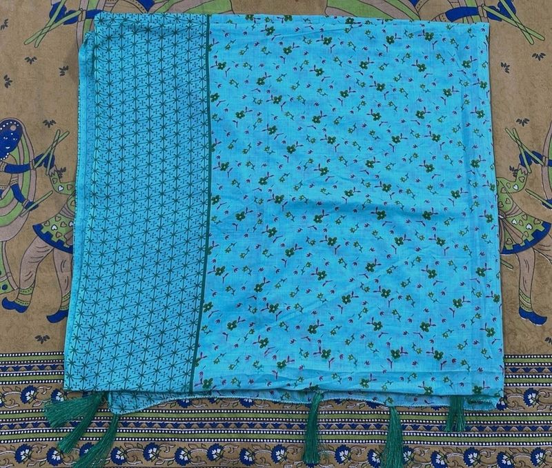 Floral Print Dupatta with tassels