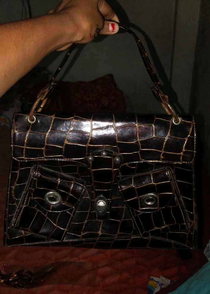 Stylish Crocodile Pattern Handbag