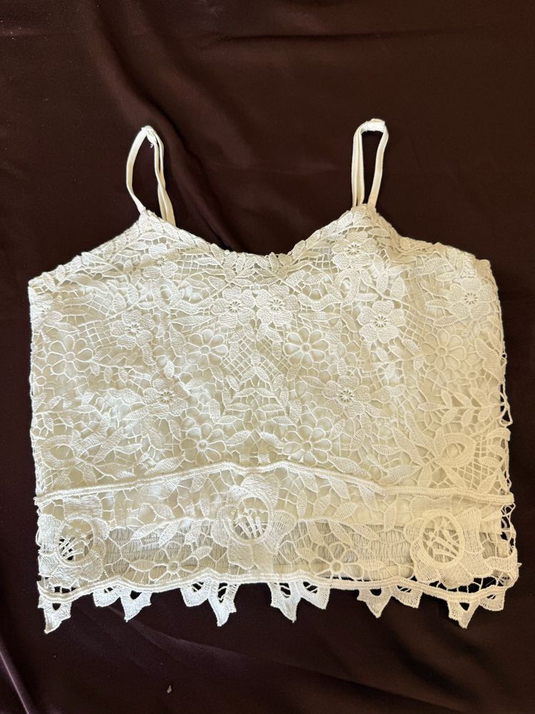 Cream Lace Cami Top