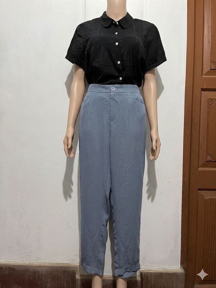 Length -35,,Blue Striped Pants
