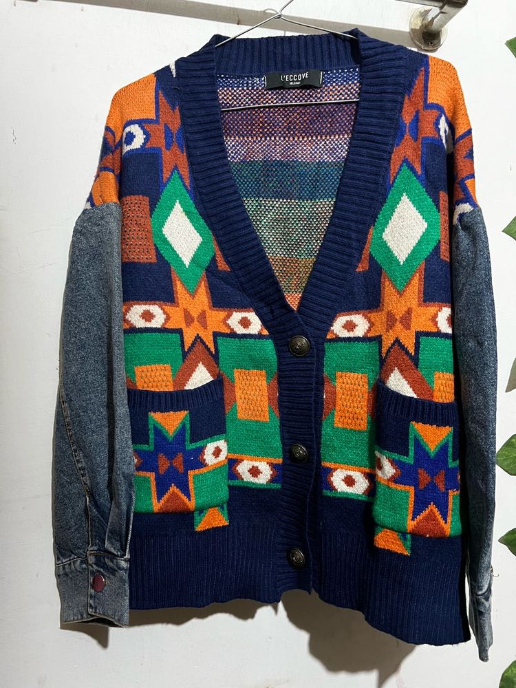 Unique Patterned Knit Cardigan