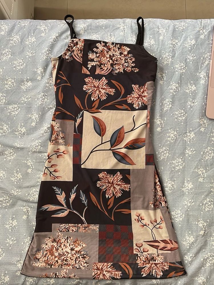 Patchwork Floral Print Slip Dress