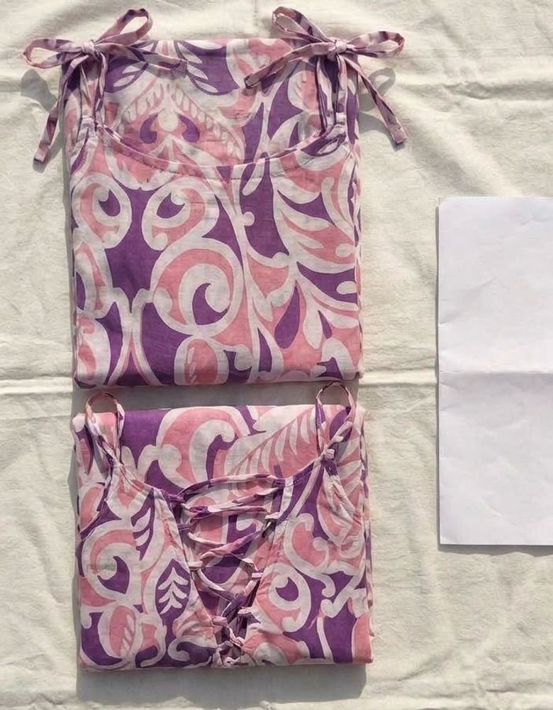 Boho Floral Print Tie-Up Kurti