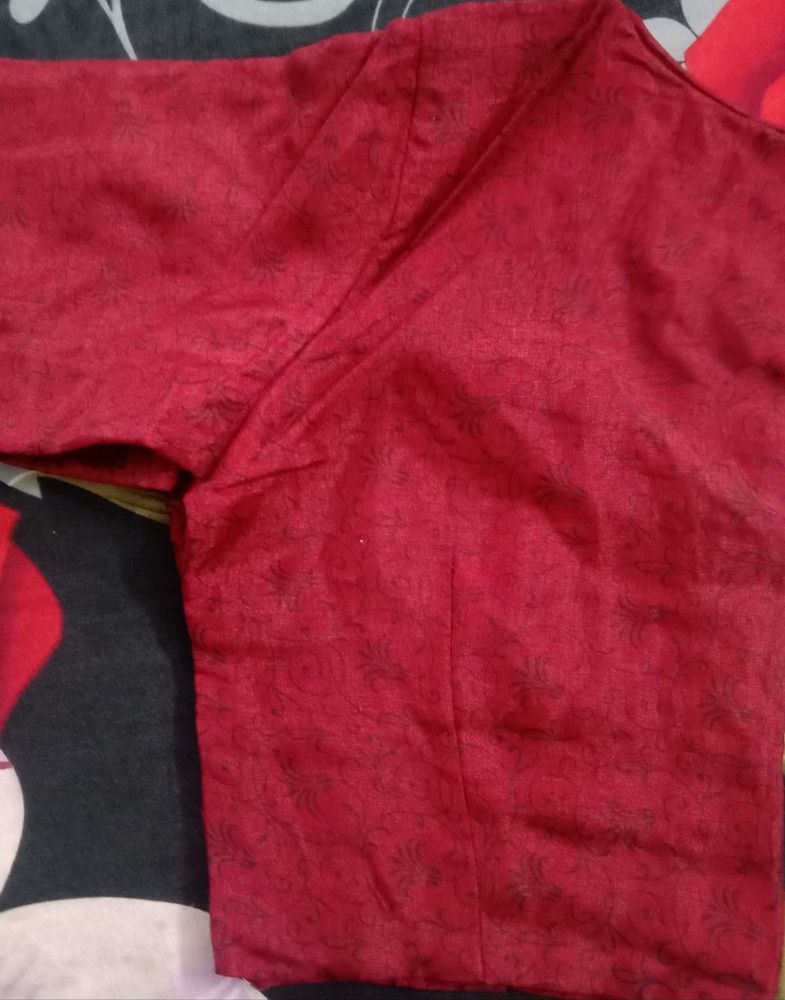 maroon Printed Blouse