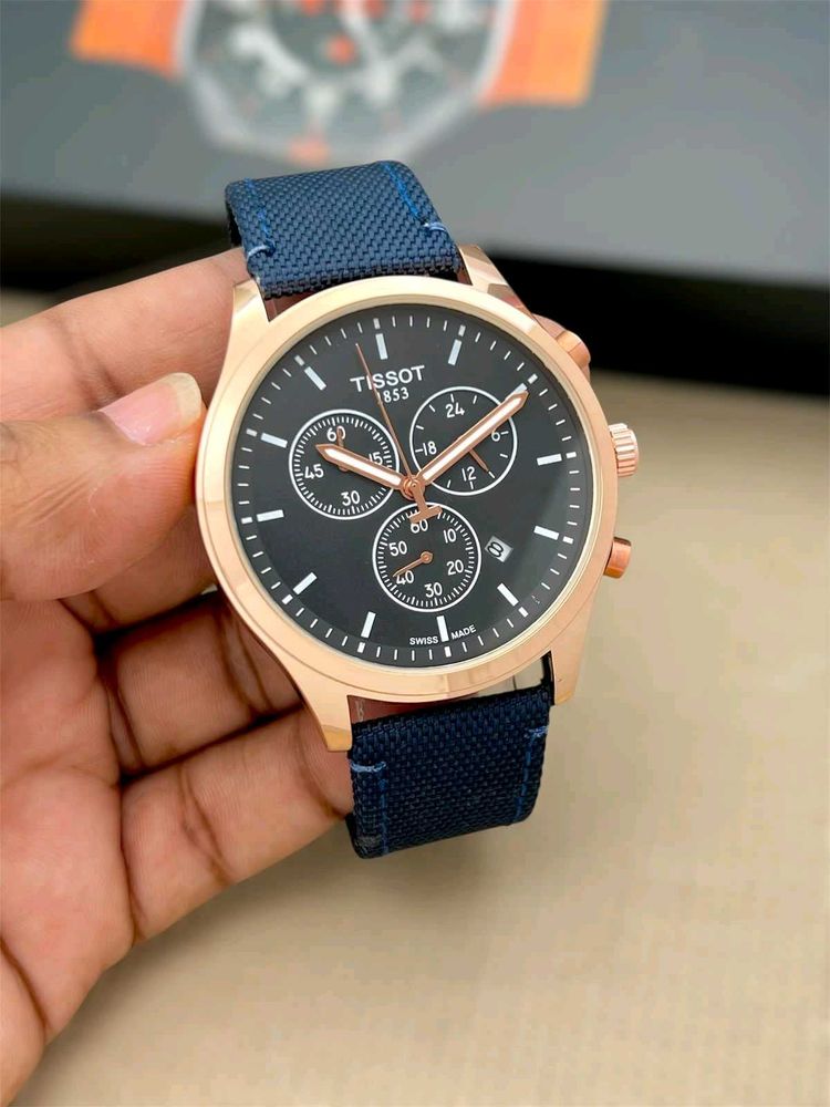 TISSOT PREMIUM QUALITY MENS WATCH LEATHER STRAP